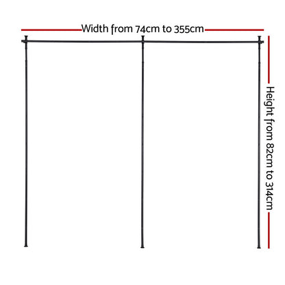 Artiss Room Divider Curtain Rod Extendable Black RD-E-MET-5R-BK
