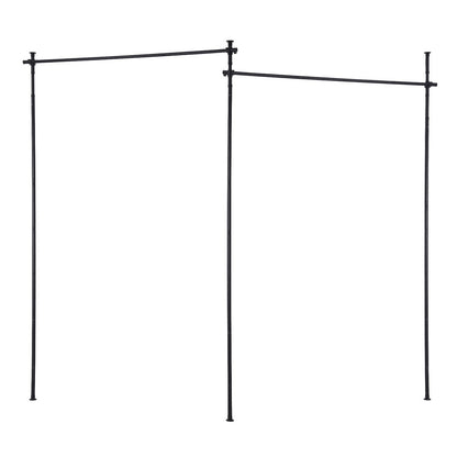 Artiss Room Divider Curtain Rod Extendable Black RD-E-MET-5R-BK
