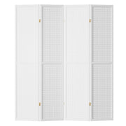 Artiss 4 Panel Room Divider Screen 164x170cm Pegboard White RD-HLW01-4P-WH
