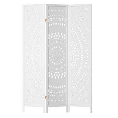 Artiss 3 Panel Room Divider Screen 132x170cm Circle White RD-HLW02-3P-WH