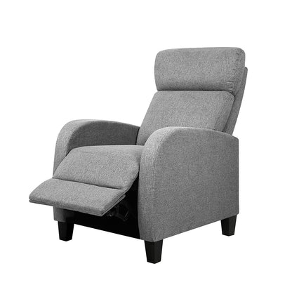 Artiss Fabric Reclining Armchair - Grey RECLINER-A1-GY-AB