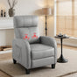 Artiss Massage Recliner Chair Small Recliner Sofa for Adults Fabric Grey RECLINER-A1-MSG-GY