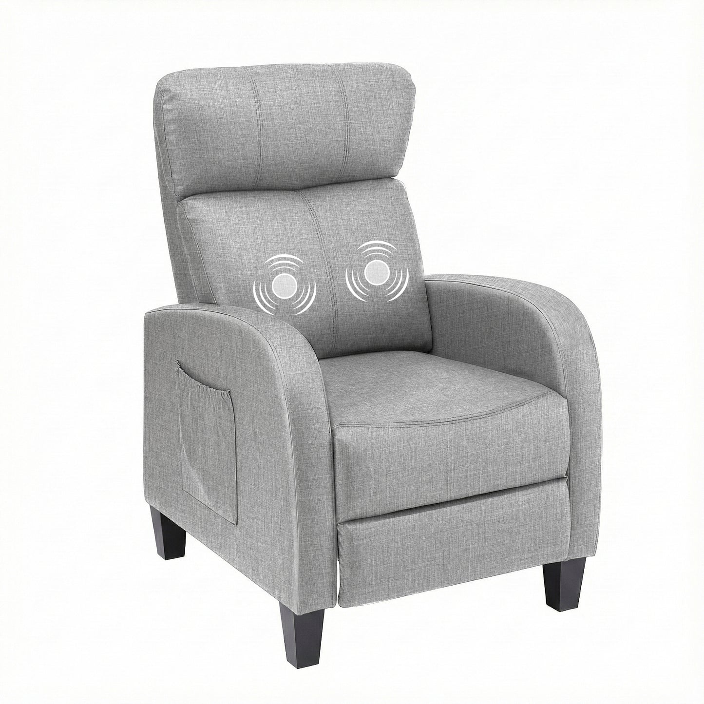 Artiss Massage Recliner Chair Small Recliner Sofa for Adults Fabric Grey RECLINER-A1-MSG-GY