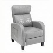 Artiss Massage Recliner Chair Small Recliner Sofa for Adults Fabric Grey RECLINER-A1-MSG-GY
