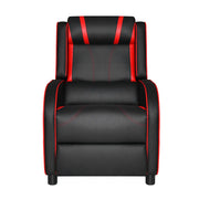 Artiss Recliner Chair Gaming Chair Leather Black Serik RECLINER-A10-GAME-BK-RD