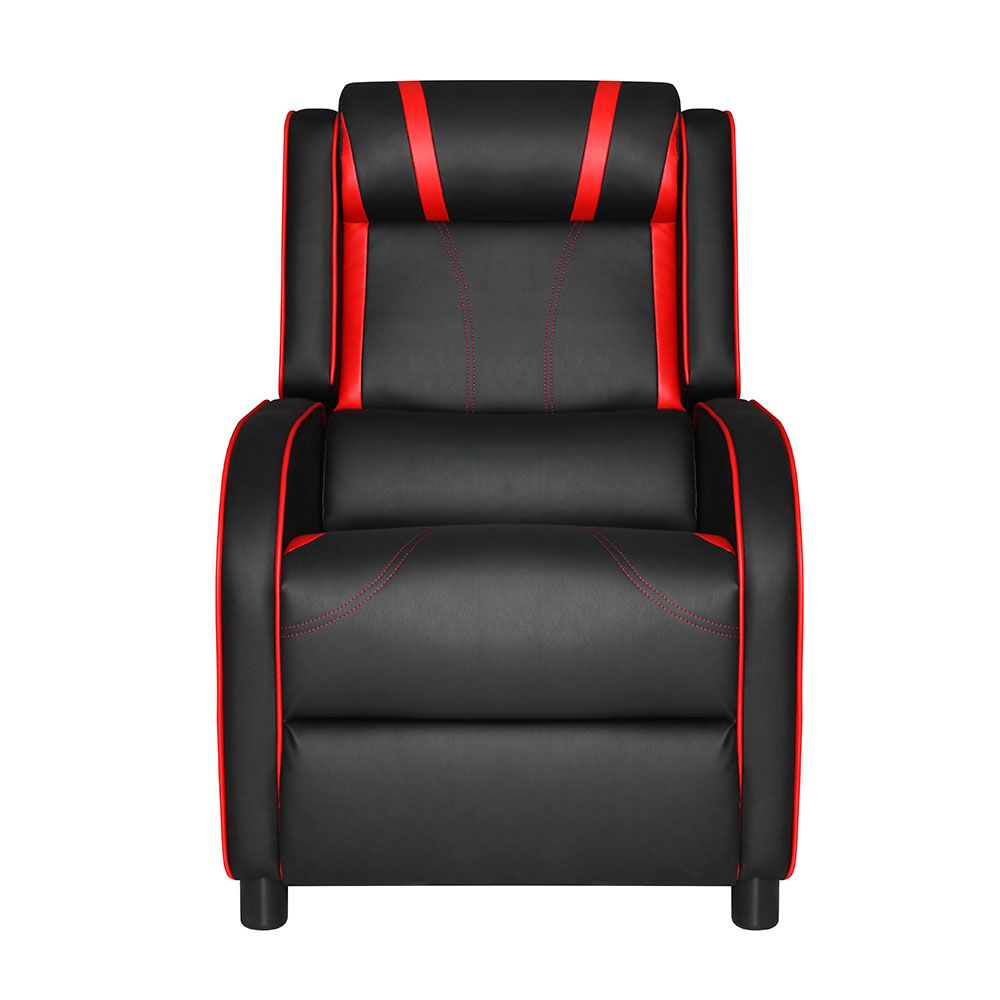 Artiss Recliner Chair Gaming Chair Leather Black Serik RECLINER-A10-GAME-BK-RD