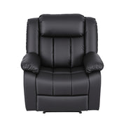 Artiss Manual Massage Recliner Chair for Living Room, Leather Sofa Lounge Reclining Chair with 2 USB Port, RECLINER-A13-UB-PU-BK-AB