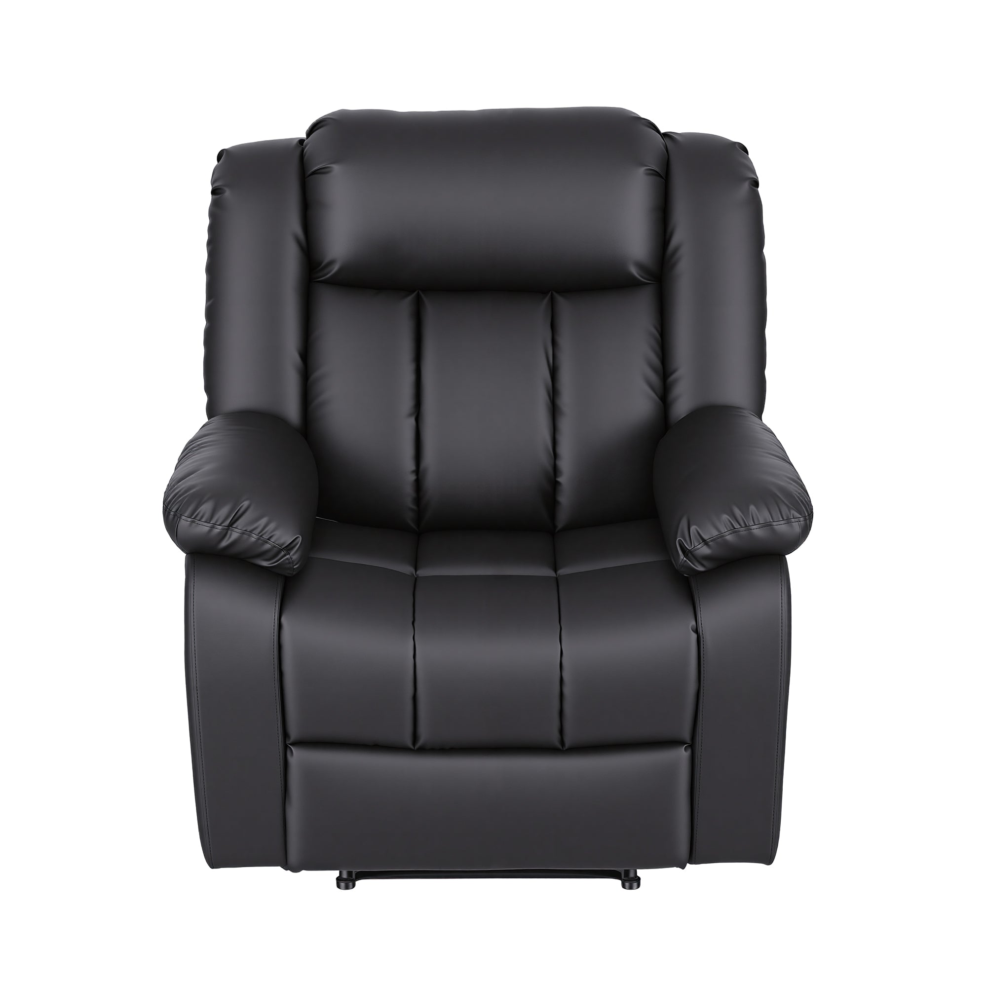 Artiss Manual Massage Recliner Chair for Living Room, Leather Sofa Lounge Reclining Chair with 2 USB Port, RECLINER-A13-UB-PU-BK-AB