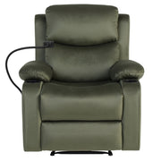 Artiss Recliner Chair Heated Massage Chair with Phone Holder Velvet RECLINER-A18-VEL-GN