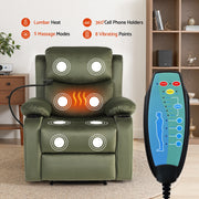 Artiss Recliner Chair Heated Massage Chair with Phone Holder Velvet RECLINER-A18-VEL-GN