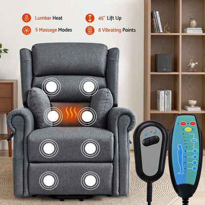 Artiss Electric Recliner Chair Power Lift Massage Heated Recliner Sofa RECLINER-A20-LIN-GY
