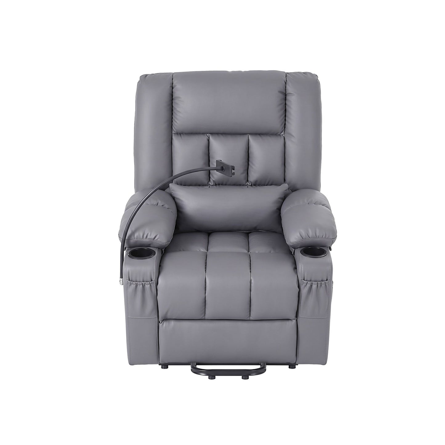 Artiss Power Lift Recliner Chair with Massage and Heat for Elderly, Electric Sofa Reclining Chair with USB RECLINER-A23-PU-GY-AB