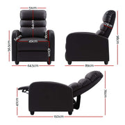 Artiss Recliner Armchair Brown Faux Leather Bolivia RECLINER-A4-BR