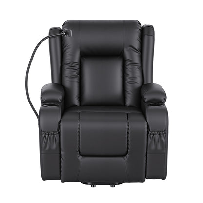 Artiss Power Lift Recliner Chair with Massage and Heat for Elderly, Electric Sofa Reclining Chair with USB RECLINER-A5-UB-PU-BK-AB