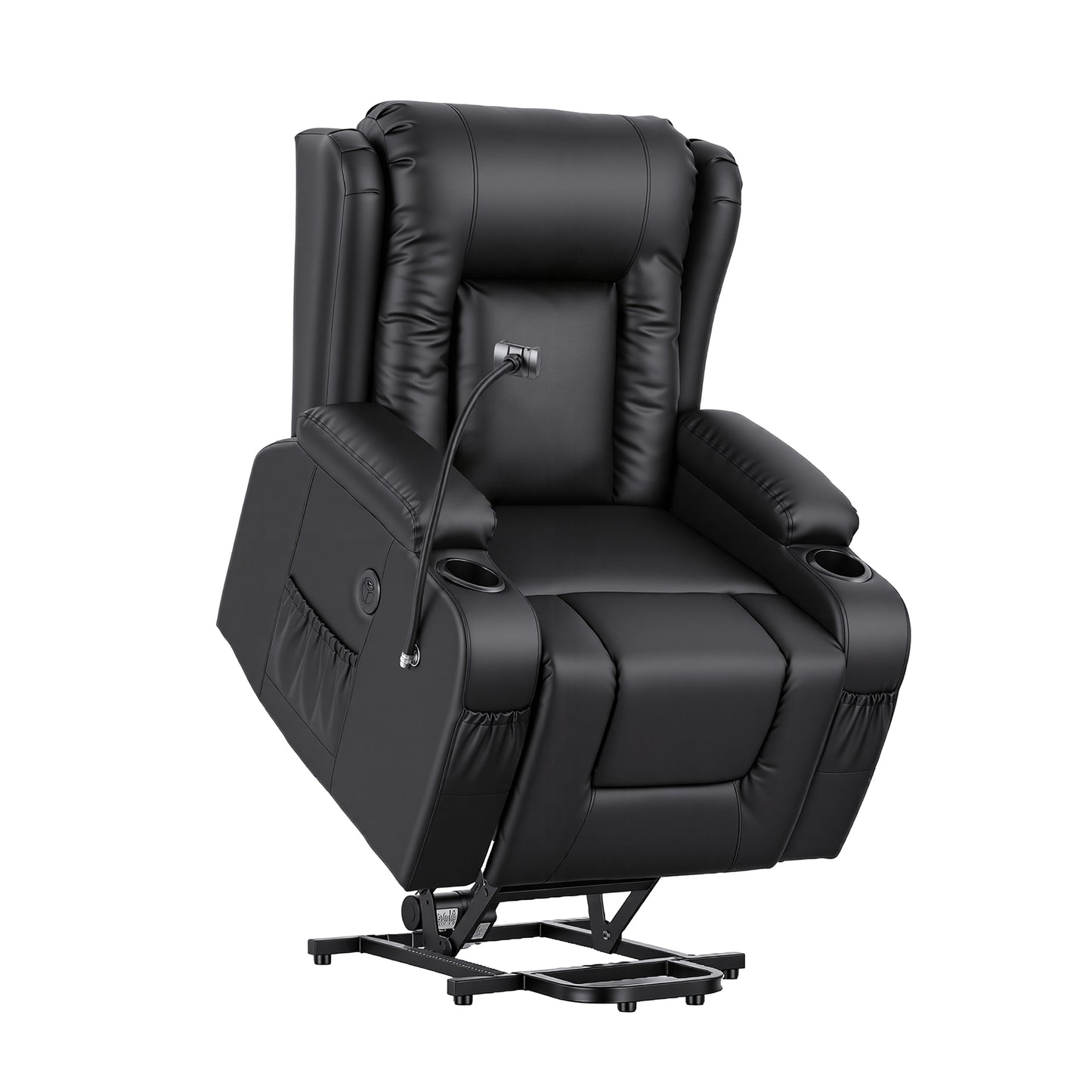 Artiss Power Lift Recliner Chair with Massage and Heat for Elderly, Electric Sofa Reclining Chair with USB RECLINER-A5-UB-PU-BK-AB