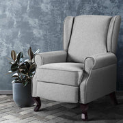Artiss Recliner Armchair Grey Fabric Domini RECLINER-A6-LIN-GY