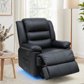 Artiss Manual Recliner Chair Leather Reclining Sofa with 16color Led Black RECLINER-A8-LED-BK-AB
