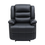 Artiss Manual Recliner Chair Leather Reclining Sofa with 16color Led Black RECLINER-A8-LED-BK-AB
