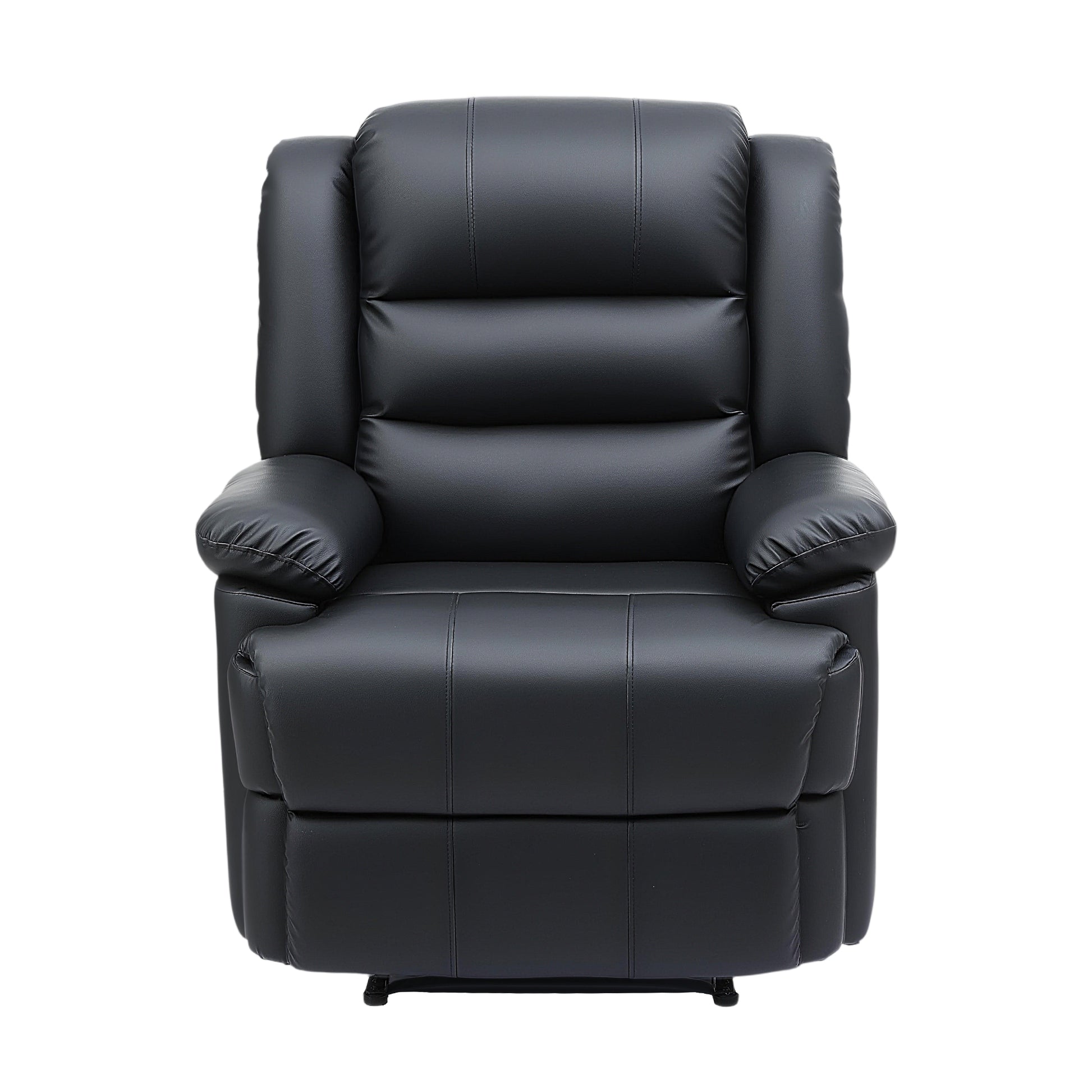 Artiss Manual Recliner Chair Leather Reclining Sofa with 16color Led Black RECLINER-A8-LED-BK-AB