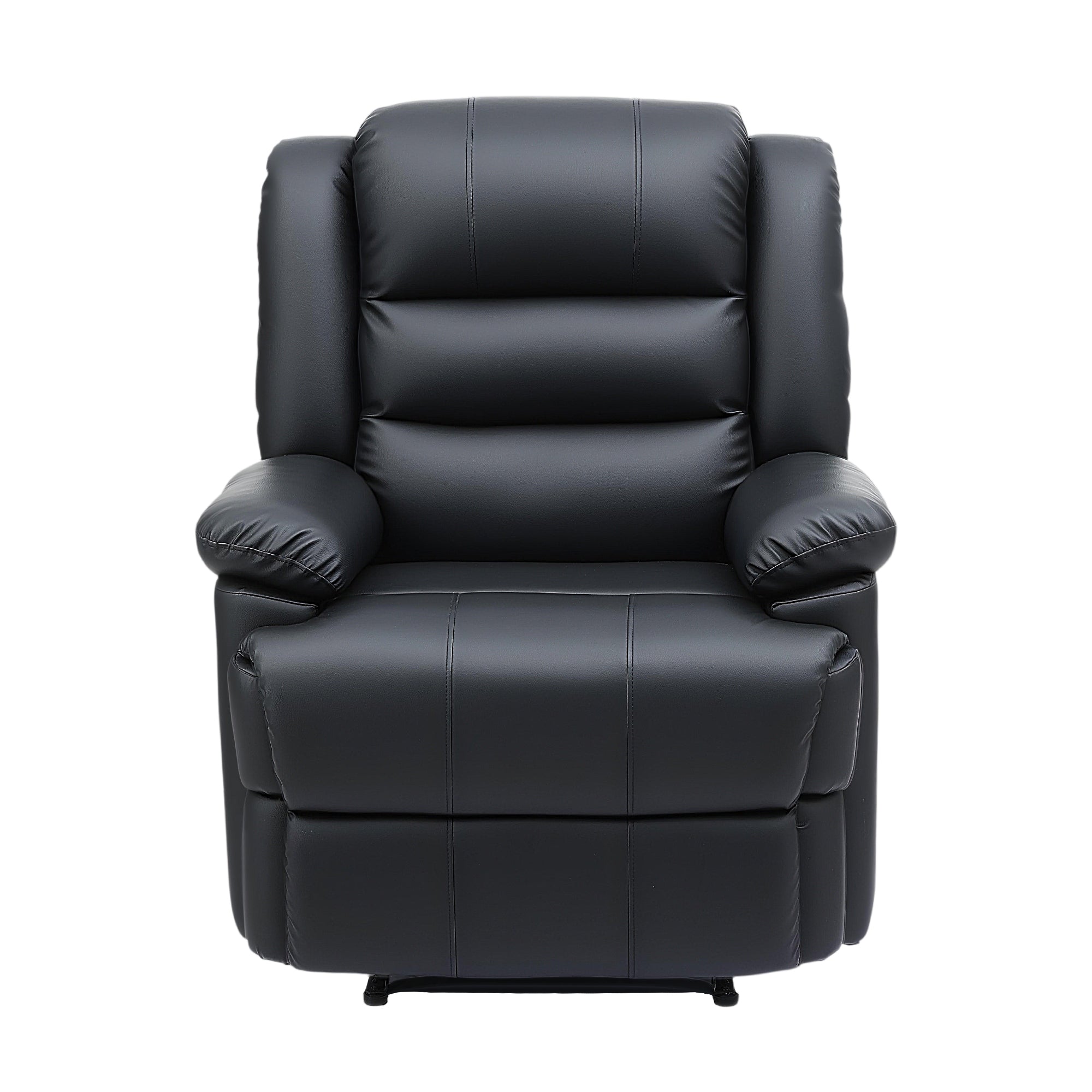 Artiss Manual Recliner Chair Leather Reclining Sofa with 16color Led Black RECLINER-A8-LED-BK-AB