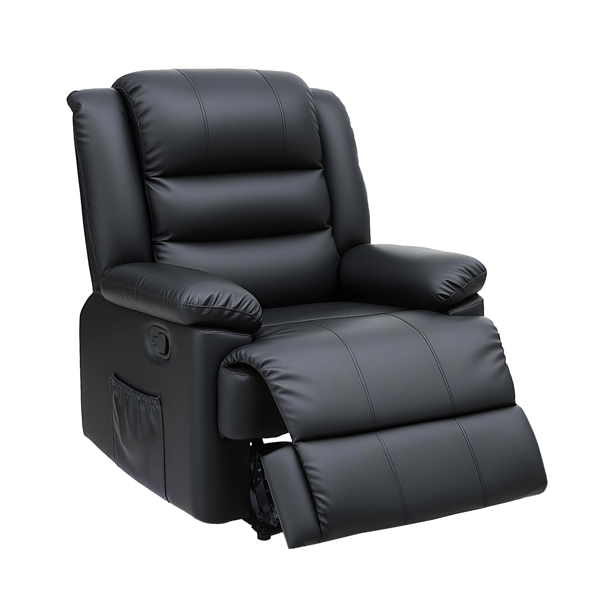 Artiss Manual Recliner Chair Leather Reclining Sofa with 16color Led Black RECLINER-A8-LED-BK-AB