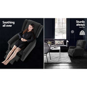 Artiss Recliner Chair Adjustable Sofa Lounge Soft Suede Armchair Couch Charcoal RECLINER-B-9218-LIN-CHA