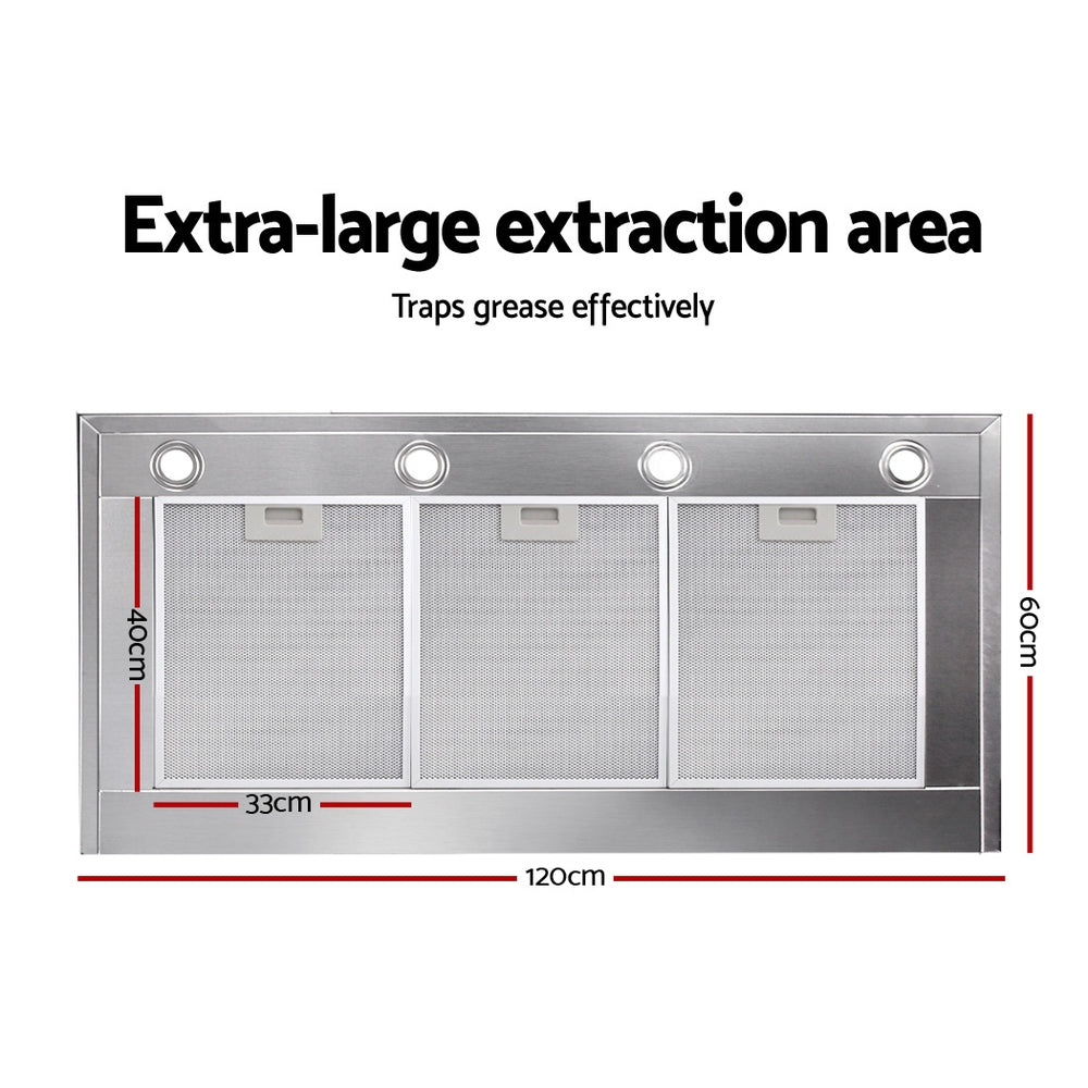 Devanti 1200mm Range Hood 120cm BBQ Commercial Rangehood RH-BBQ-1200