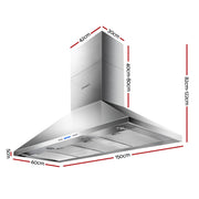 Devanti 1500mm Range Hood 150cm BBQ Commercial Rangehood RH-BBQ-1500