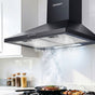 Devanti 600mm Range Hood 60cm Rangehood Black RH-D-A17-60-BK