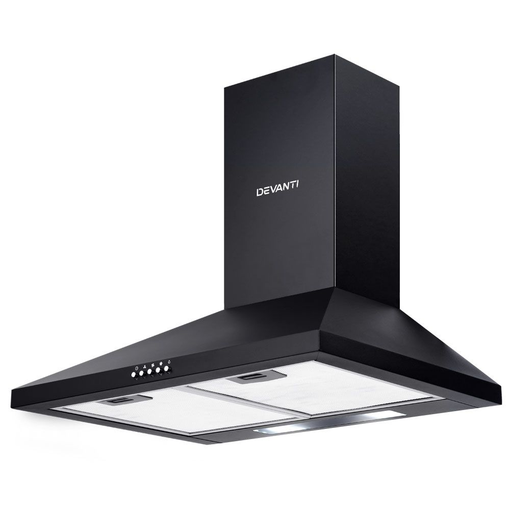 Devanti 600mm Range Hood 60cm Rangehood Black RH-D-A17-60-BK