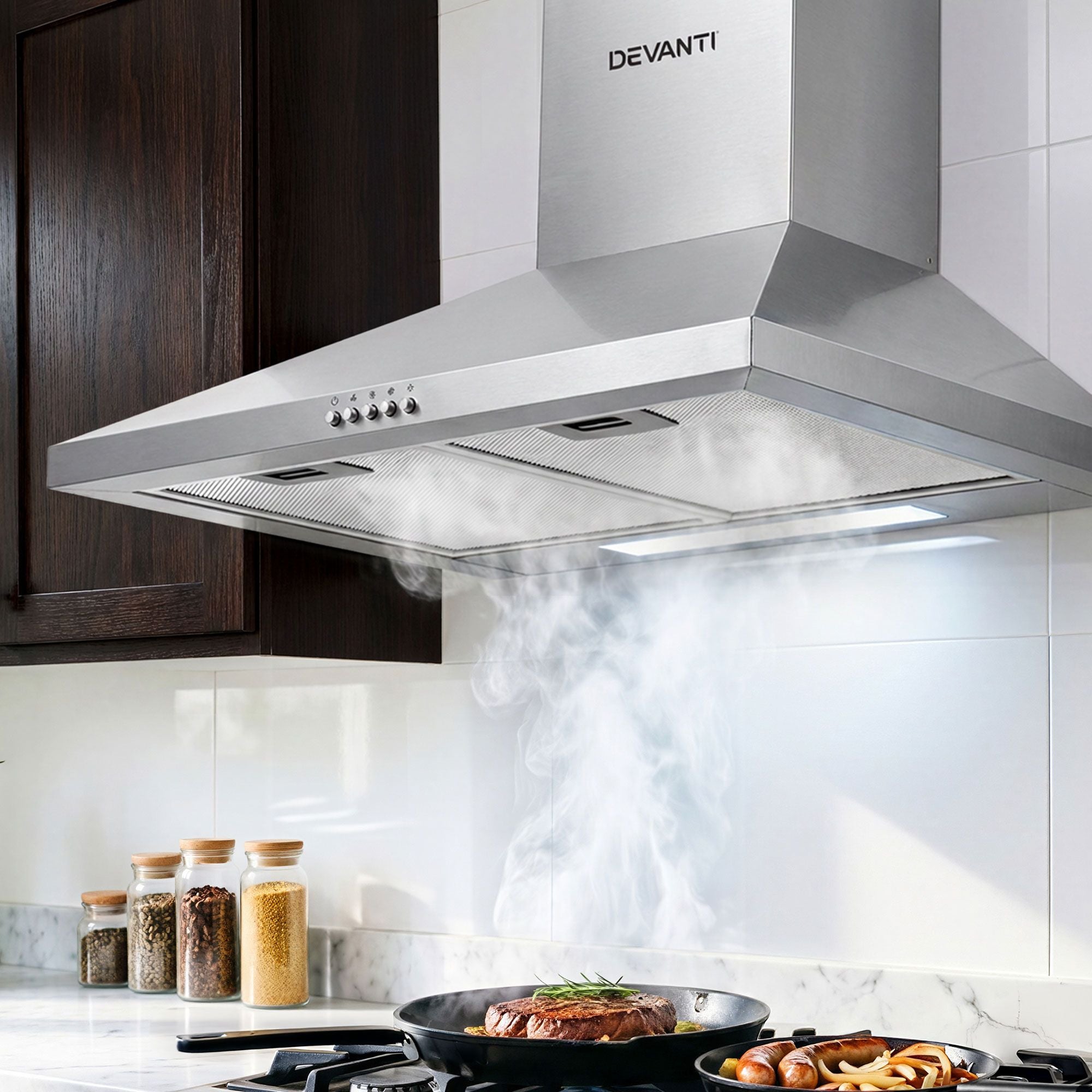 Devanti 600mm Range Hood 60cm Rangehood Stainless Steel RH-D-A17-60-SR