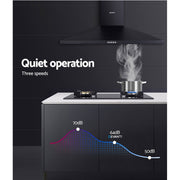Devanti 900mm Range Hood 90cm Rangehood Black RH-D-A17-90-BK