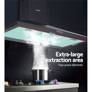 Devanti 900mm Range Hood 90cm Rangehood Black RH-D-A17-90-BK