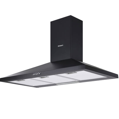 Devanti 900mm Range Hood 90cm Rangehood Black RH-D-A17-90-BK