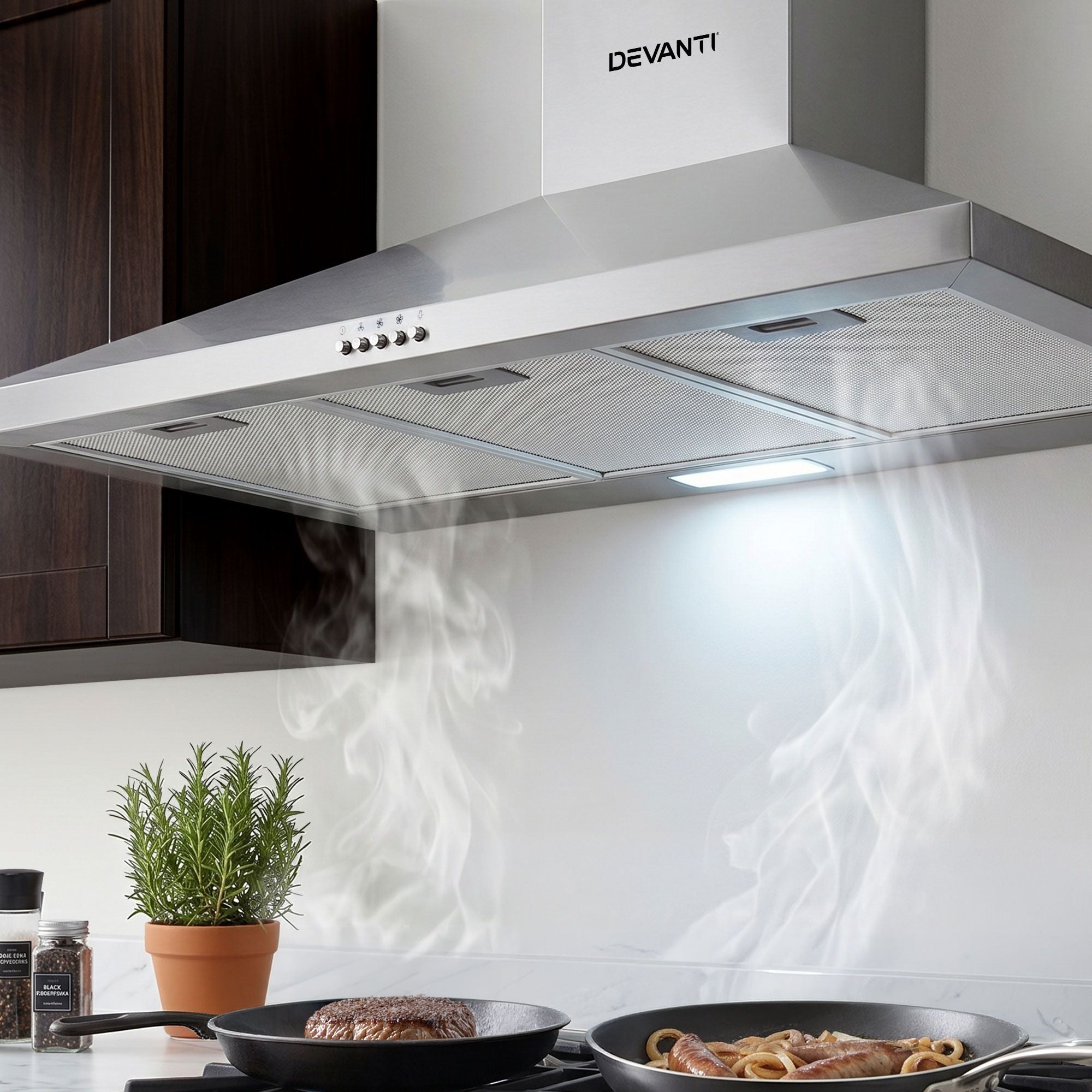 Devanti 900mm Range Hood 90cm Rangehood Stainless Steel RH-D-A17-90-SR
