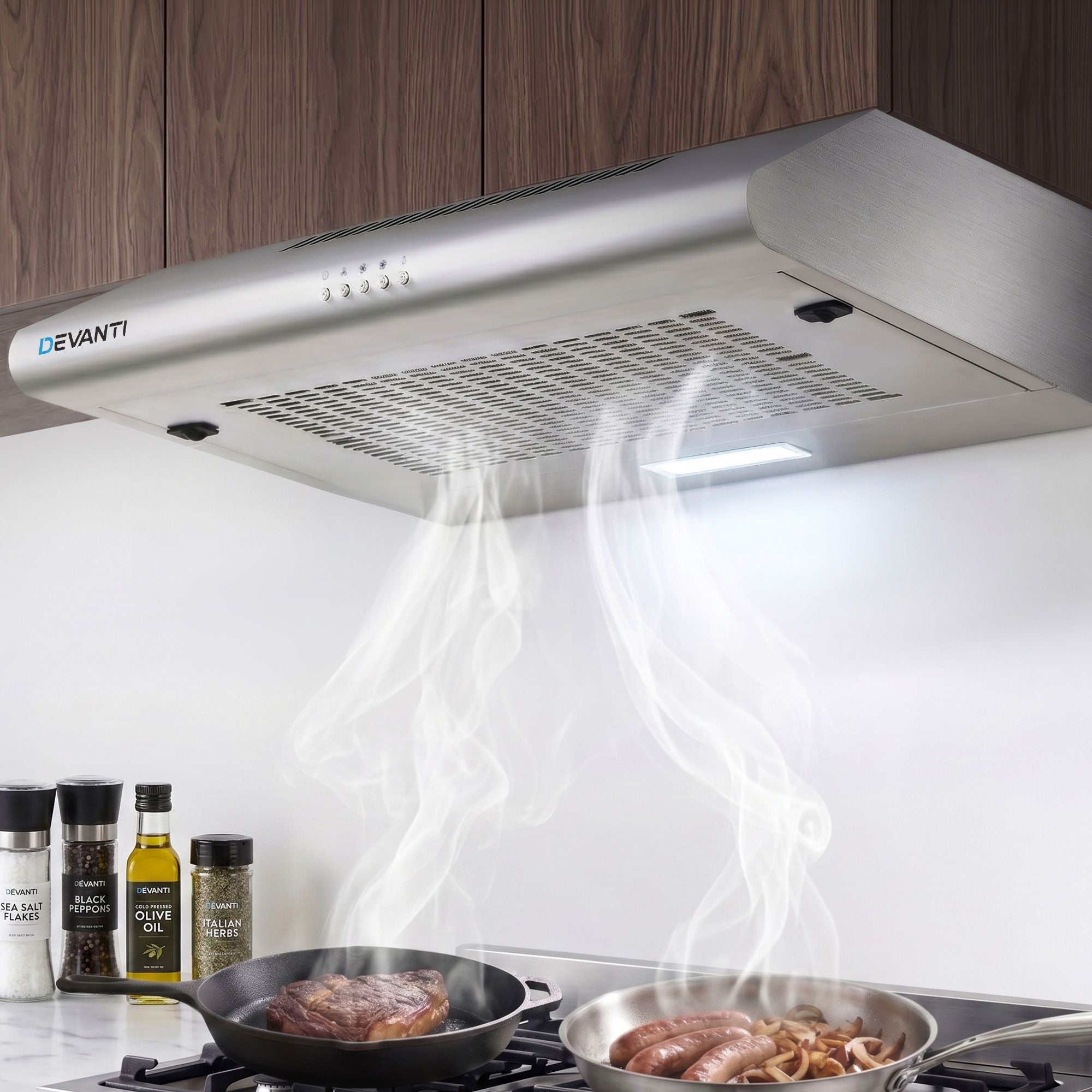 Devanti 600mm Range Hood 60cm Rangehood Stainless Steel RH-D-F49-60-SR