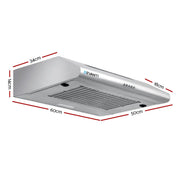 Devanti 600mm Range Hood 60cm Rangehood Stainless Steel RH-D-F49-60-SR