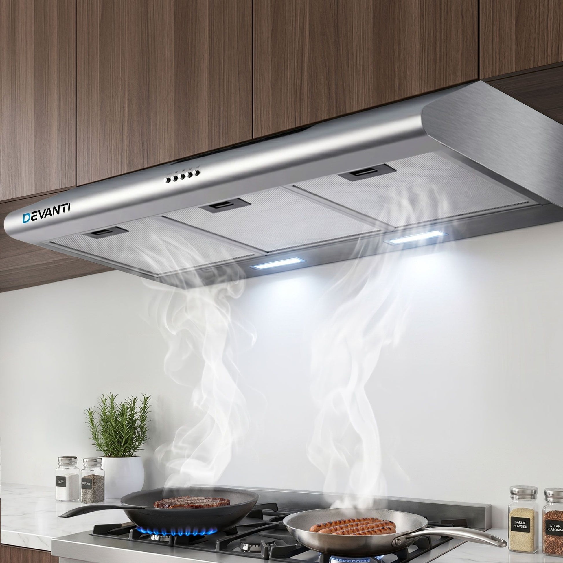 Devanti 900mm Range Hood 90cm Rangehood Stainless Steel RH-D-F49-90-SR