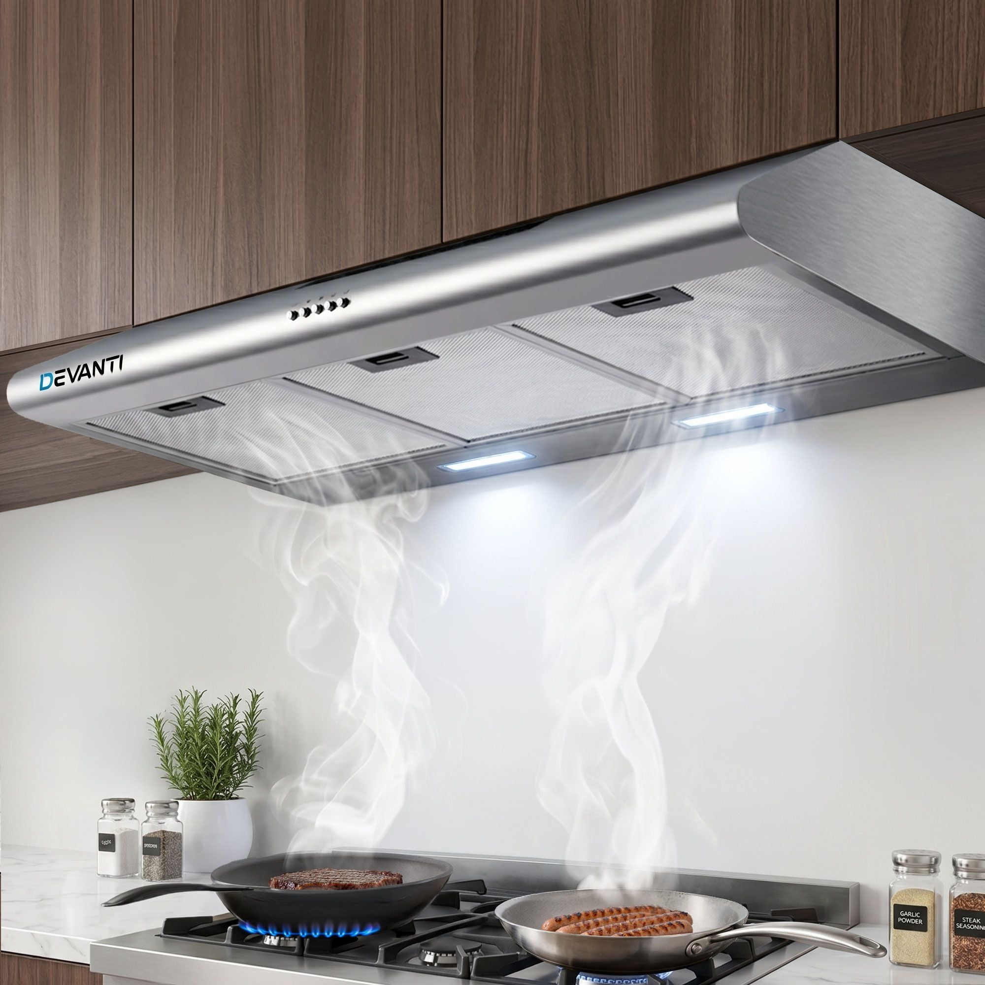 Devanti 900mm Range Hood 90cm Rangehood Stainless Steel RH-D-F49-90-SR