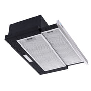 Devanti 600mm Range Hood 60cm Slide out Rangehood Stainless Steel RH-D-L03-60-BK