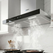 Devanti 600mm Range Hood 60cm Rangehood Glass Stainless Steel RH-D-M75-60-SR-BK