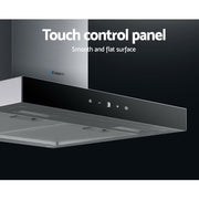 Devanti 600mm Range Hood 60cm Rangehood Glass Stainless Steel RH-D-M75-60-SR-BK