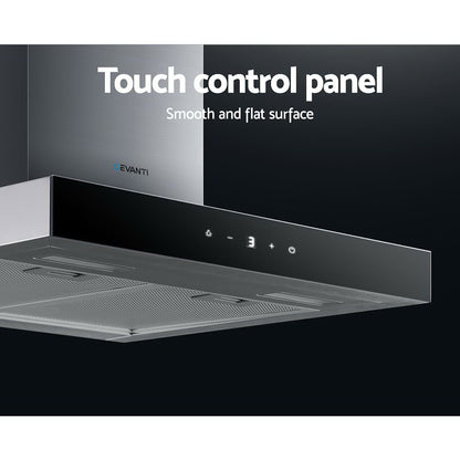 Devanti 600mm Range Hood 60cm Rangehood Glass Stainless Steel RH-D-M75-60-SR-BK
