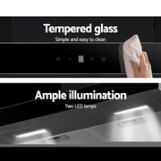 Devanti 600mm Range Hood 60cm Rangehood Glass Stainless Steel RH-D-M75-60-SR-BK