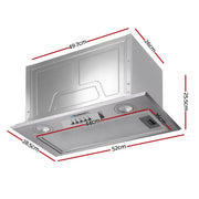 Devanti 520mm Range Hood 52cm Rangehood Stainless Steel RH-D-T01-52-SR