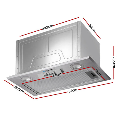 Devanti 520mm Range Hood 52cm Rangehood Stainless Steel RH-D-T01-52-SR