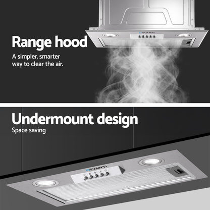 Devanti 520mm Range Hood 52cm Rangehood Stainless Steel RH-D-T01-52-SR