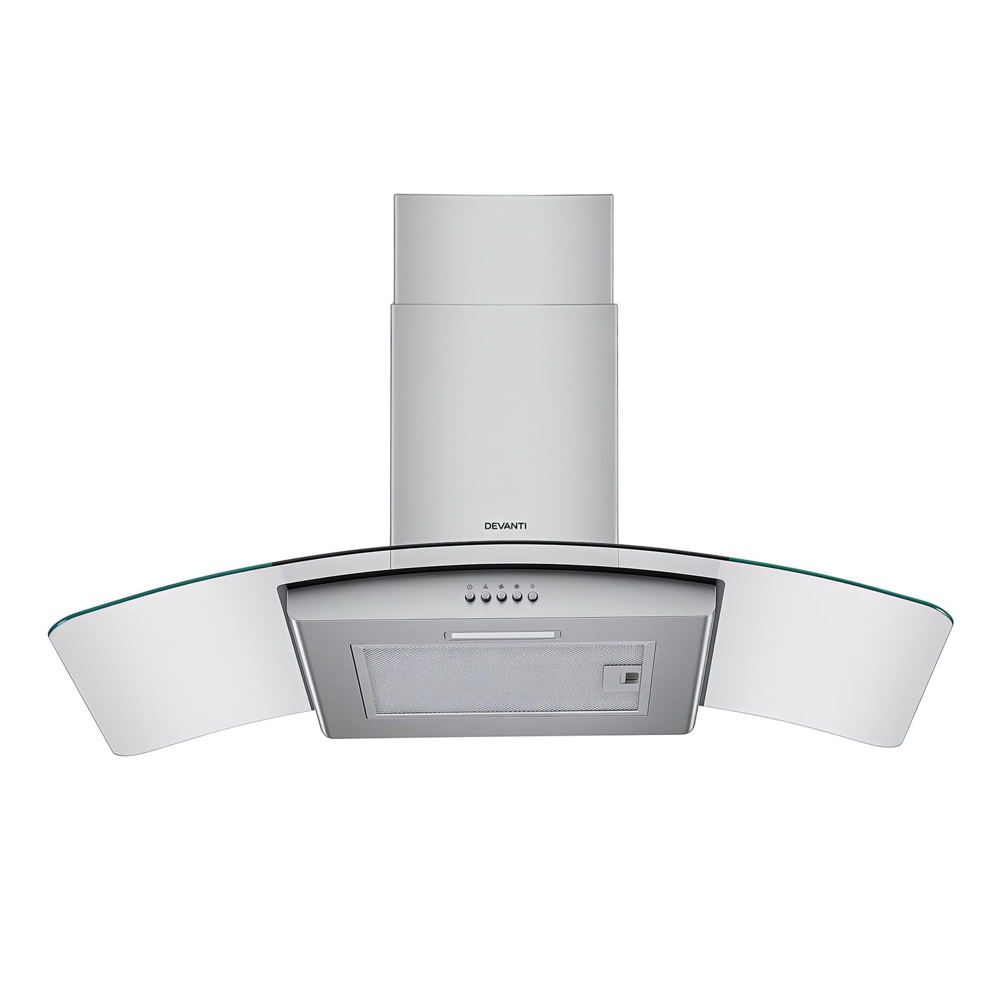 Devanti 90cm Range Hood Curved Glass Canopy Rangehood Kitchen Exhaust Fan RH-D-V17-90