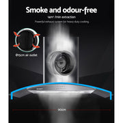 Devanti 900mm Range Hood 90cm Rangehood Glass Canopy RH-D-V71-MC-90