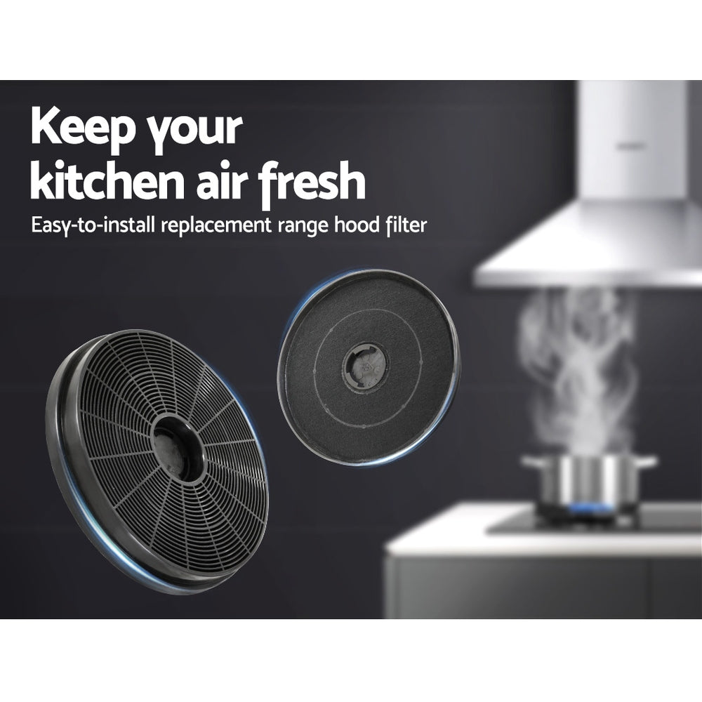 Devanti 17cm Range Hood Carbon Charcoal Filters Replacement X2 RH-FL-039-BK